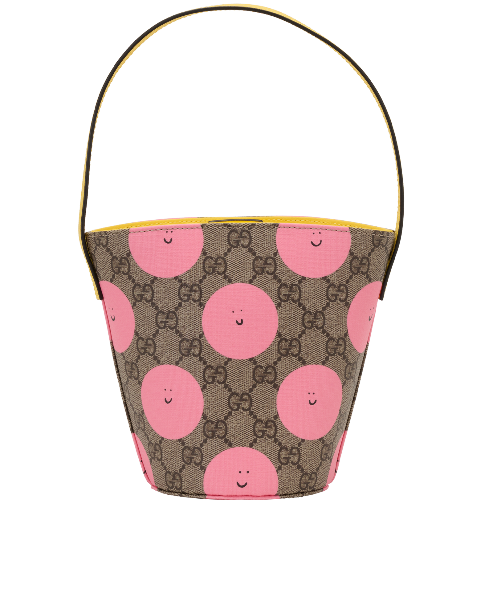 Printed GG Bucket Bag, &pound;350, Handbags, Beige/Pink/Yellow, Canvas/Coated Canvas, Back view